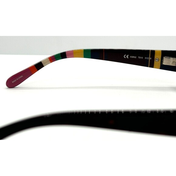 Kate Spade KSR02 TS10 51-16 Eyeglasses Frames Only Dk Tortoise MultiColr Stripe - Picture 15 of 16